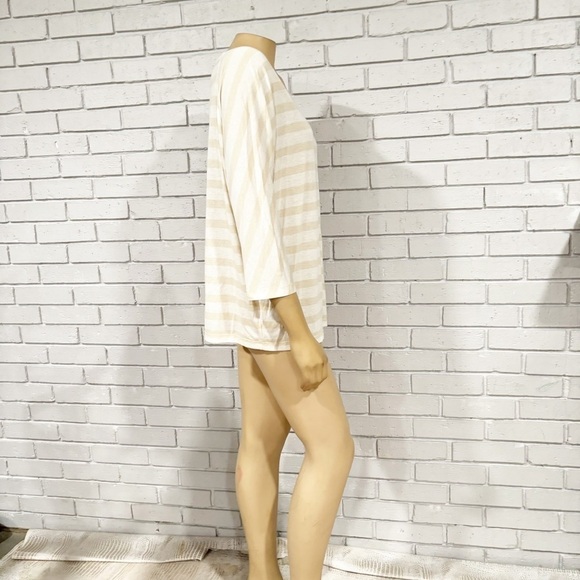 Loft Women’s Striped Neutral Long Sleeve Tee - Picture 4 of 7